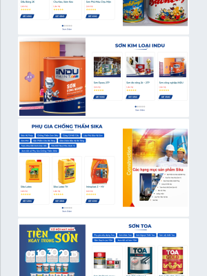 MẪU WEBSITE BÁN SƠN VỚI THIẾT KẾ ĐA SẮC MÀU